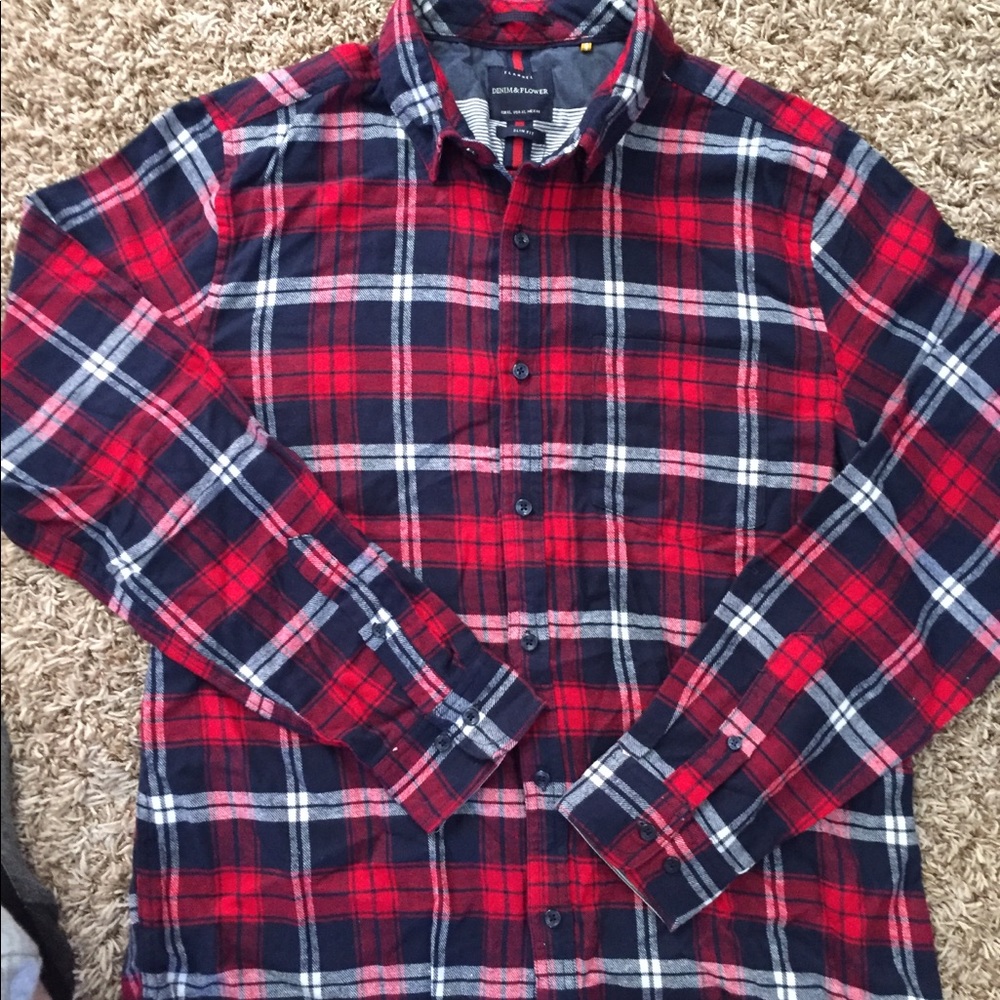 Denim & flower flannel